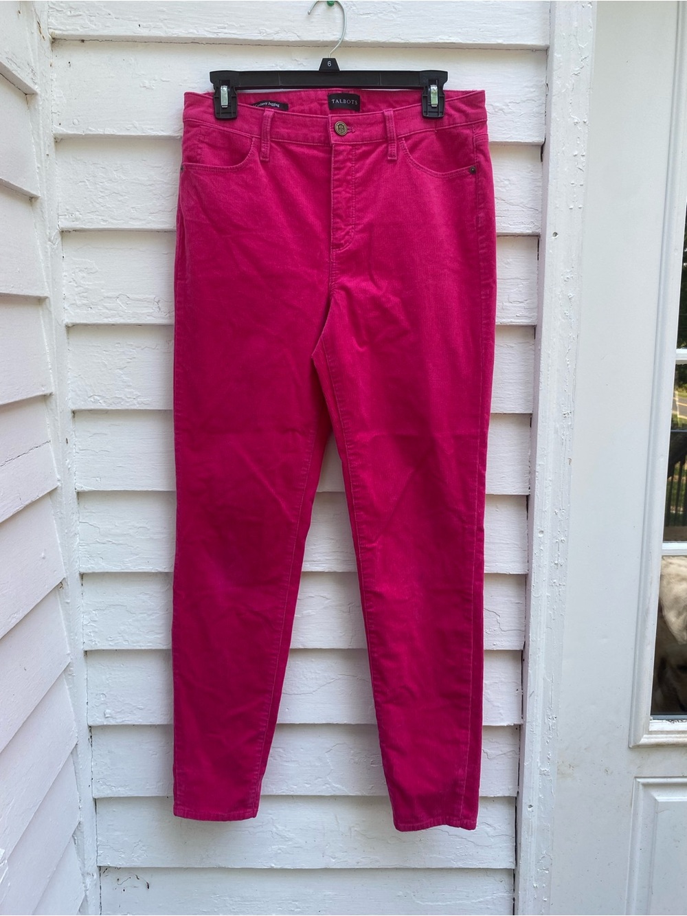 Talbots Women's Bright Pink Fuchsia Skinny Jeans Velvety Corduroy Jeggings